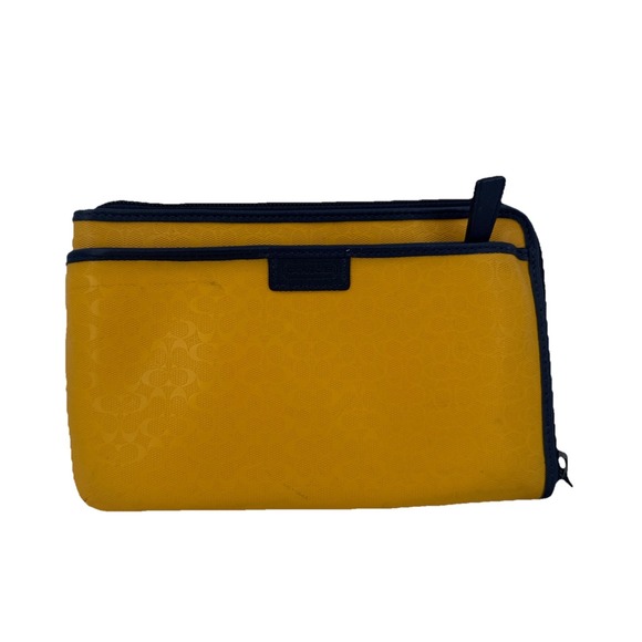 Coach‎ Factory Heritage Signature Multifunction Case Yellow Black Pouch NEW read - Picture 1 of 11